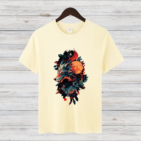 Mystischer Wolf | Winter T-Shirt | Fantasievolles Wolfsmotiv | Stilvolles Statement Shirt für Tierliebhaber