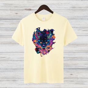 Mystischer Wolf | Künstlerisches T-Shirt | Wildes Design für Tierliebhaber | Cooles Statement Shirt für Männer