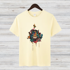 Mystischer Wolf | Künstlerisches T-Shirt | Wildes Design für Tierliebhaber | Cooles Statement Shirt für Männer