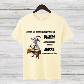 Clevere Ziege | Lustiges Statement-Shirt | Humorvolles Design | Winterliches Damen-T-Shirt