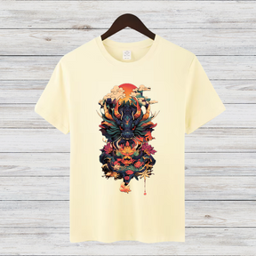 Mystischer Drachengeist | Asiatisches Kunst T-Shirt | Fantasievolles Design | Stilvolles Baumwollshirt für Wintertage
