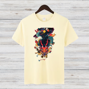 Mystischer Drachengeist | Asiatisches Kunst T-Shirt | Fantasievolles Design | Streetwear Shirt für Wintertage