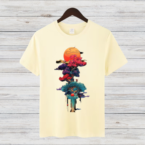 Magischer Winterbaum | Künstlerisches T-Shirt | Mystisches Naturdesign | Stilvolles Shirt für kalte Tage