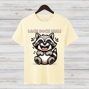 Lach doch mal! | Lustiges Waschbär T-Shirt | Humorvolles Geschenk | Statement Shirt für Gute Laune