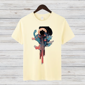 Kosmisches Kunst T-Shirt | Mystisches Design | Stilvolles Statement Shirt | Baumwollshirt für kreative Köpfe