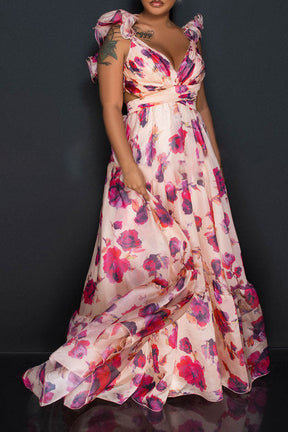 Floral elegance maxi dress