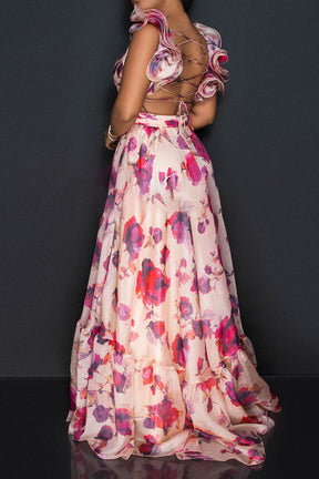 Floral elegance maxi dress