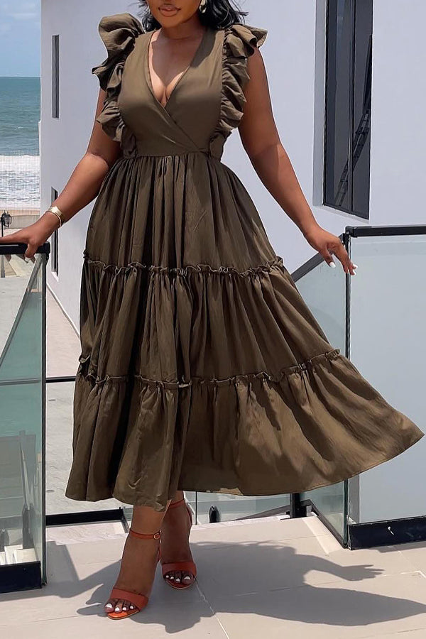 Ruffle Sleeve Elegance Dress