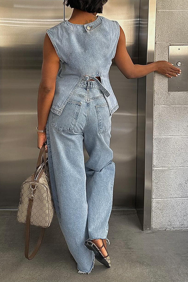 Denim Elegance Ensemble