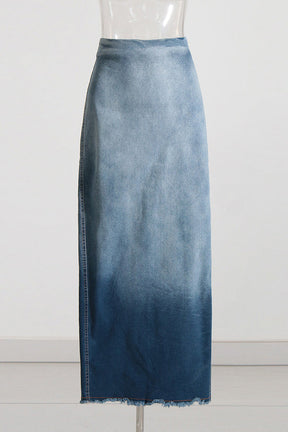 Denim gradient fashion skirt