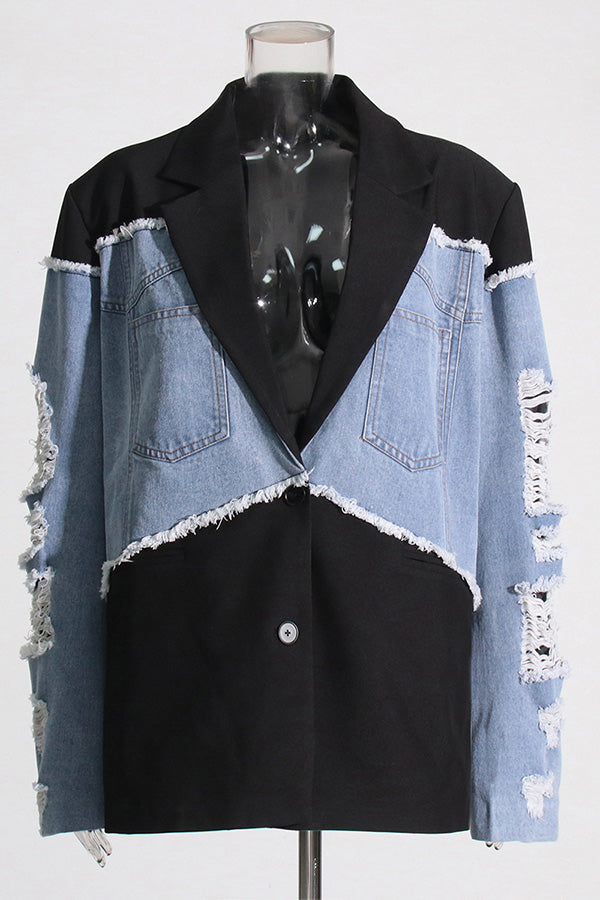 Denim Contrast Blazer