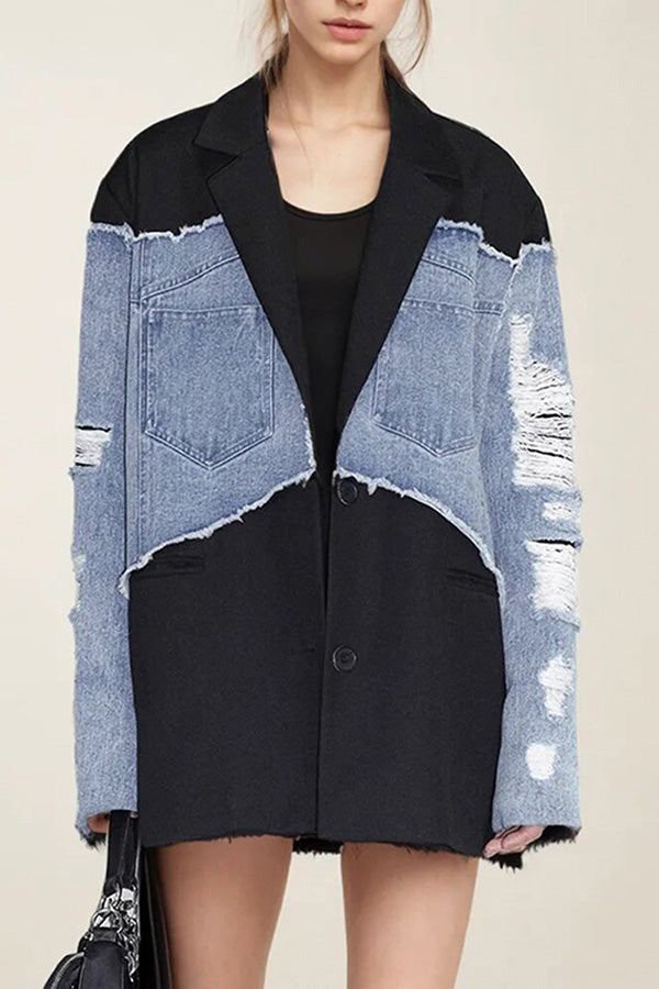 Denim Contrast Blazer