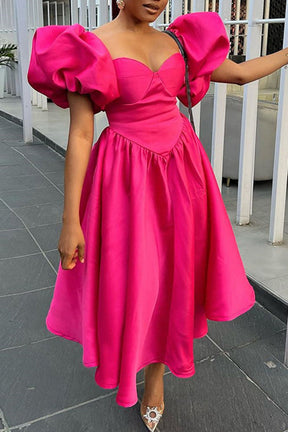 Balloon sleeve glamour dress