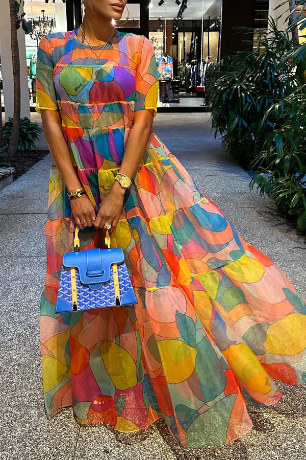 Colourful midi dress