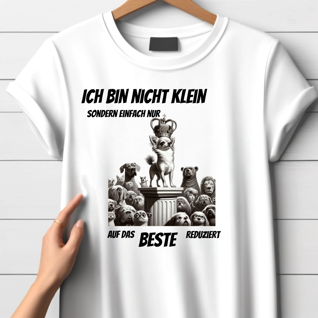 Ich bin nicht klein | Lustiges Hundemotiv Shirt | Humorvolles Statement für Chihuahua-Fans | Perfekt für den Winter