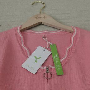 HerbstTrend® - Cute plain pink sweater with V-neck