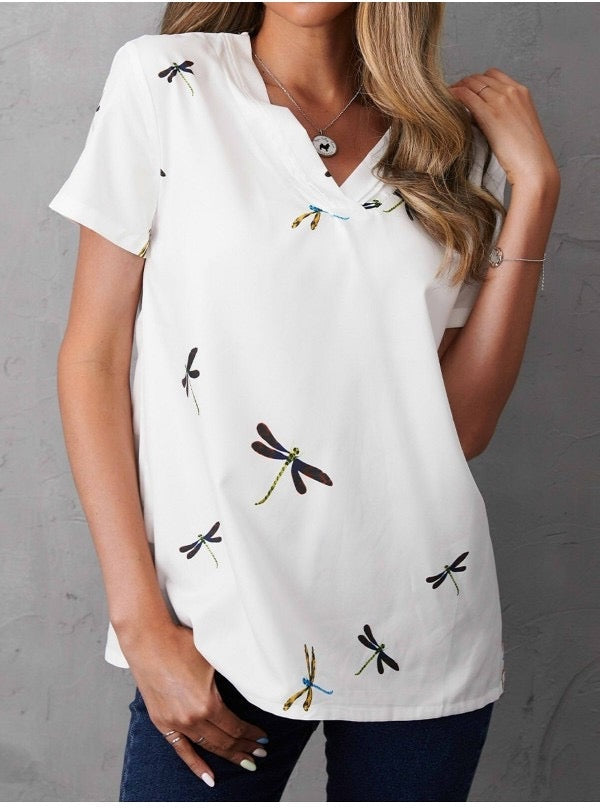 Naturlux® - Basic top with short sleeves and print