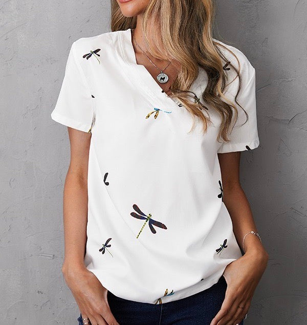 Naturlux® - Basic top with short sleeves and print