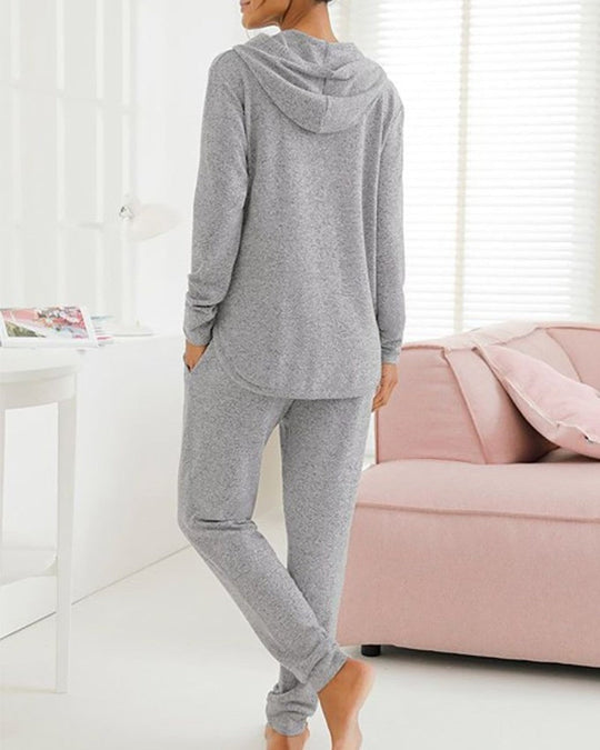 WinterTrend® - Grey plain hoodie lounge set