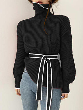 WinterStil® - Black long-sleeved sweater with high neckline