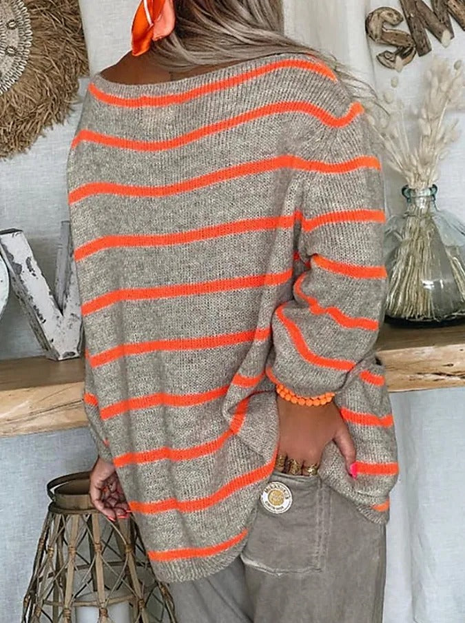 Even&amp;Vil® - Chic striped round neck sweater