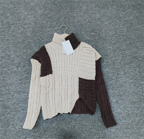 HerbstTrend® - Coffee-colored sweater with high neckline