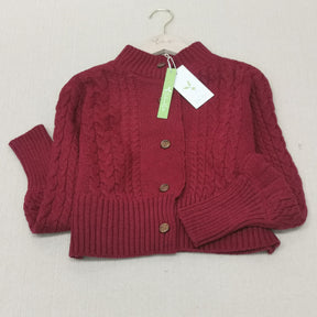 HerbstTrend® - Eye-catching red plain sweater with long sleeves