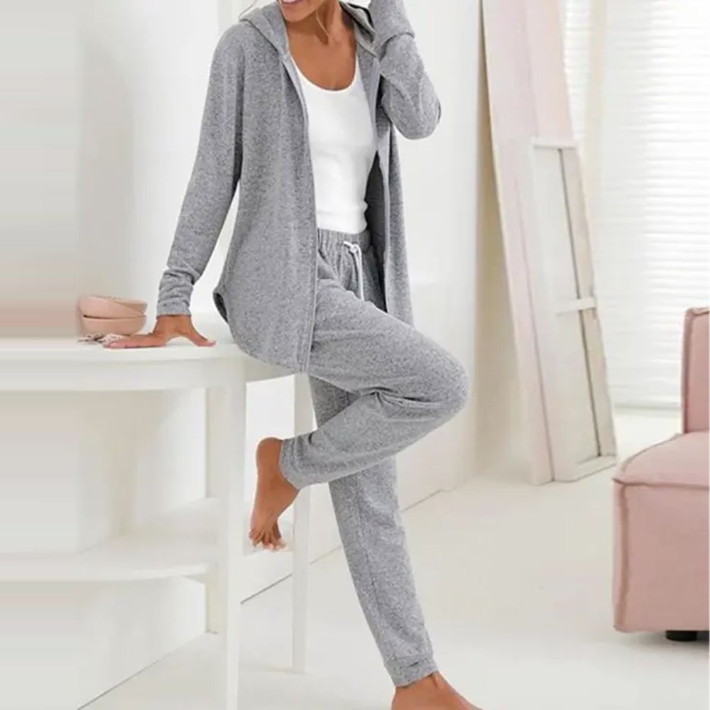 WinterTrend® - Grey plain hoodie lounge set