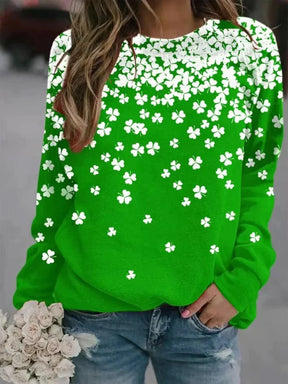 FallStil® - Green long-sleeved top with print