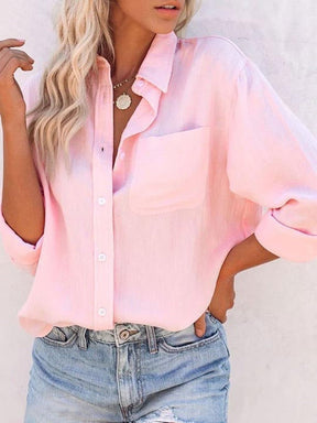 Monci® - Pink long-sleeved shirt with oversized shoulder straps