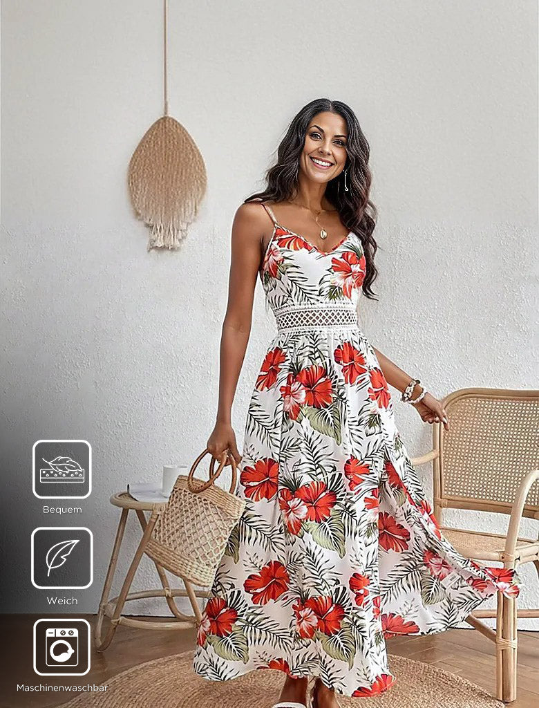 SpringStil® - Romantic sleeveless maxi dress with floral print