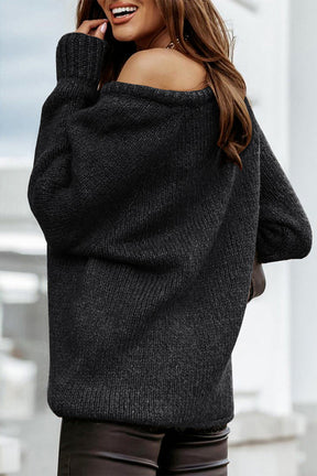 BlütenBliss® - Women's Oversized Ribbed Knit Sweater