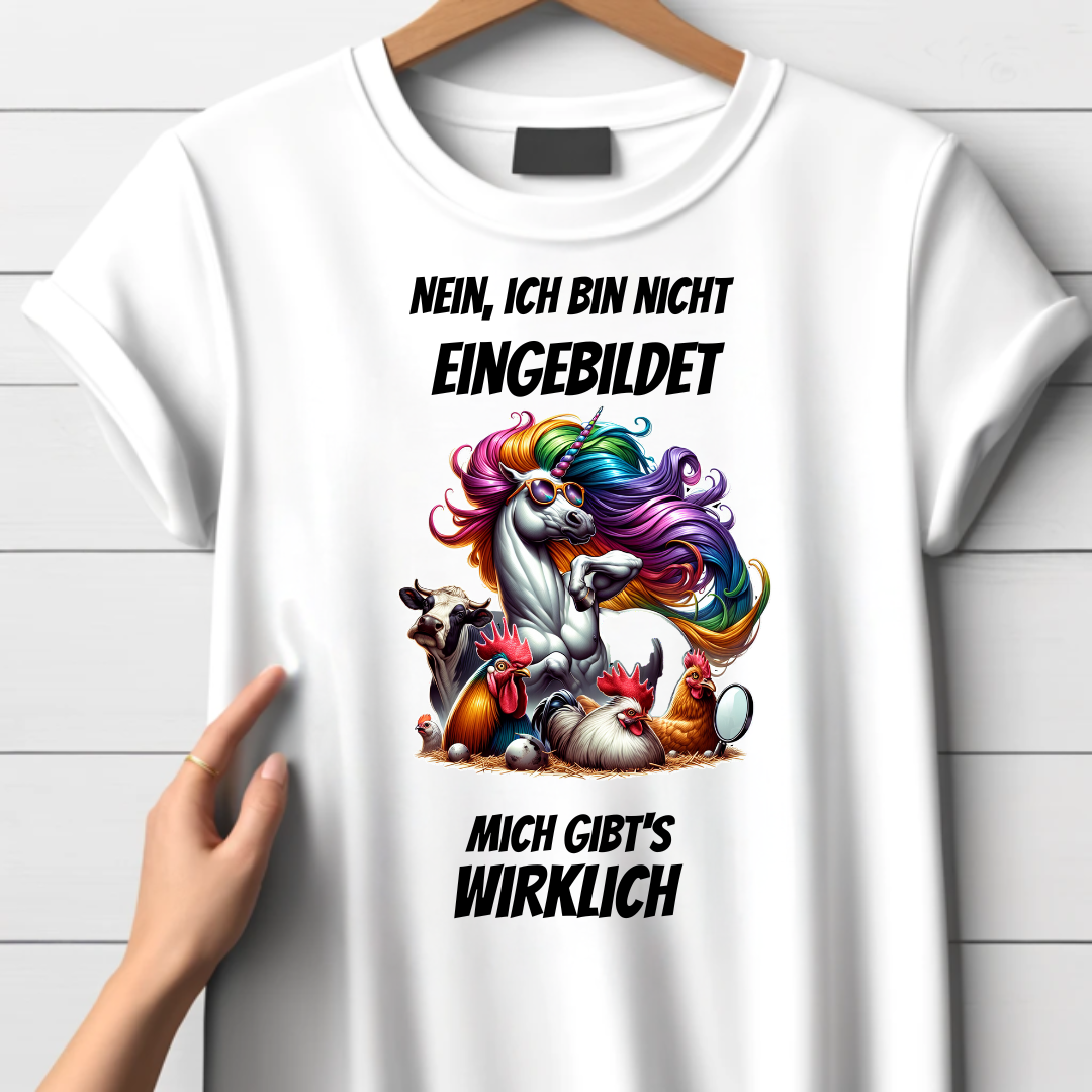 Nein, ich bin nicht eingebildet | Lustiges Einhorn Shirt | Humorvolles Design | Statement Shirt für kalte Tage