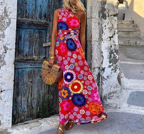 BlütenBliss® - Made to Play Printed One Shoulder Maxi Dress