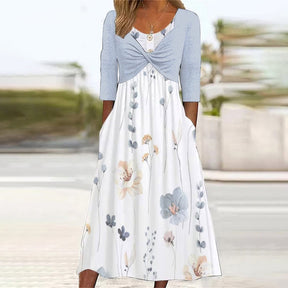 FallStil® - Twofer White Floral Midi Dress