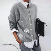 WinterTrend® - Grey long-sleeved sweater with print