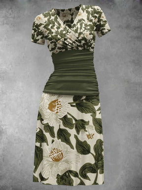 EcoExotica® - Summery midi dress with floral pattern in vintage look