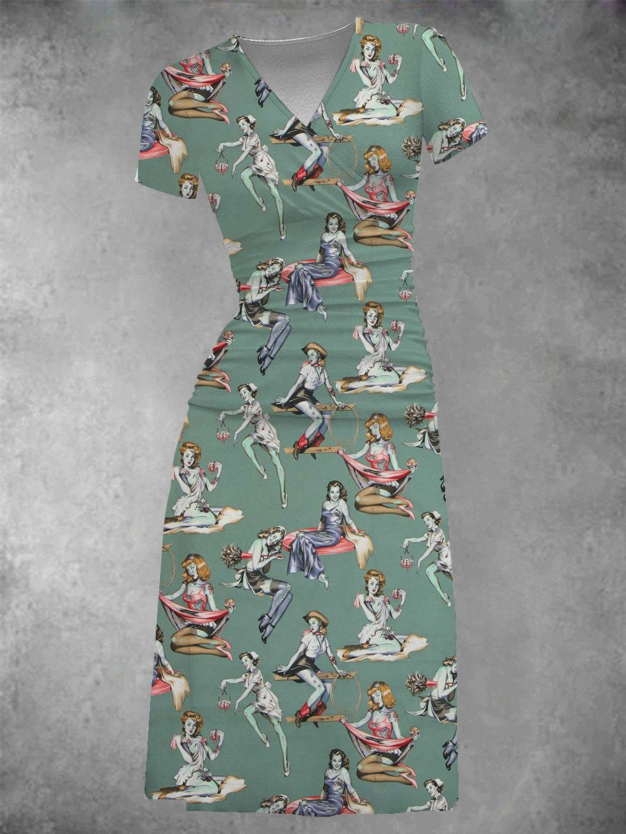 EcoExotica® - Women's midi dress with zombie print