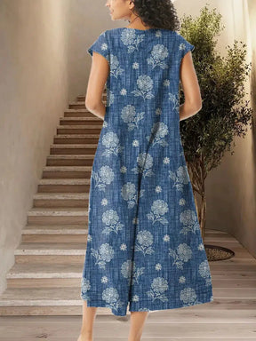 FloralBlue Jumpsuit