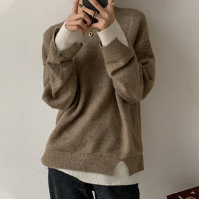 FallStil® - Stylish color block long sleeve sweater