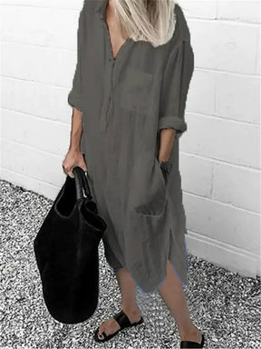 BMC® - Versatile Elegance Wonderful shirt dress in white or grey