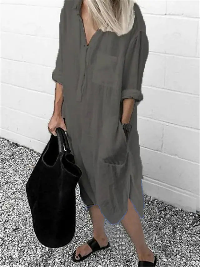 BMC® - Versatile Elegance Wonderful shirt dress in white or grey