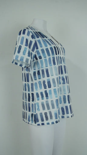 Blue pattern short sleeve