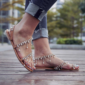 BioBlüte® - Pearl Dance Casual sandal with artificial pearls