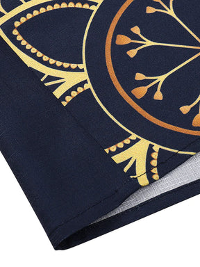 Raffiné® - Golden Midnight Stunning dress in navy blue with golden design pattern